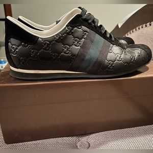 Gucci sneakers. Black, size 9.5. Used.